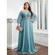 thumbnail image 4 of Plus Size Wedding Guest Dresses Women Strapless Applique Long Sleeve Elegant Party Dresses Fashion Solid Color Long Maxi Dress, 4 of 5