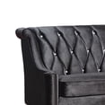 thumbnail image 4 of Saltoro Sherpi Fabric Sofa with Crystal Tufted Backrest and Sloped Rolled Arms, Black, 4 of 5