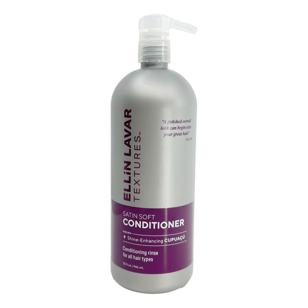 Ellin LaVar Textures SatinSoft Acondicionador con Cupuacu | Mejora el brillo, hidrata y suaviza | Sella las cutículas para un cabello más fuerte | Para todo tipo de cabello (32 oz)