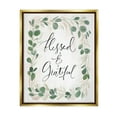 thumbnail image 3 of Stupell Industries Blessed & Grateful Botanical Eucalyptus Border Calligraphy Graphic Art Metallic Gold Floating Framed Canvas Print Wall Art, Design by Caverly Smith, 3 of 5