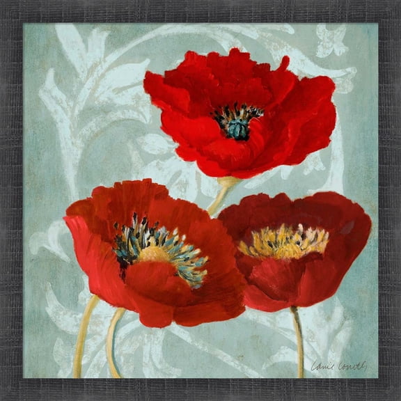 Great Art Now Rouge Pavots II by Lanie Loreth, Framed Wall Art, 17.5W x 17.5H
