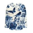 thumbnail image 5 of Summer Savings Clearance!Viikei Womens Blouses Plus Size,Women's Printed Long Sleeved V-Neck Pullover Casual and Fashionable Top Navy XL, 5 of 5