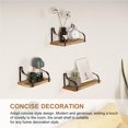 thumbnail image 2 of Estante De Madera De., Estante De Pared De Madera Maciza De Hierro Forjado, Estante De Hierro Montado En La Pared Con Accesorios De Montaje De Tornillo Para El Hogar, La Oficina Y El Hotel 3 Uds Moyic HA013054-00, 2 of 7