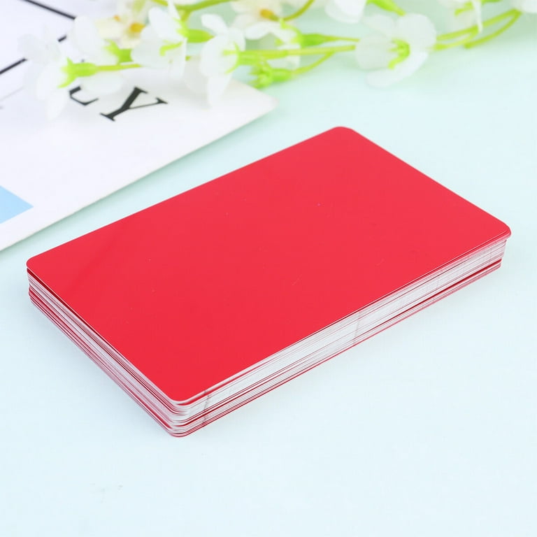 50 Pcs 0.2mm Thin Colored Anodized Aluminum Business Blank Machine Engraver and CNC Engraving Available (Silver), Size: 9