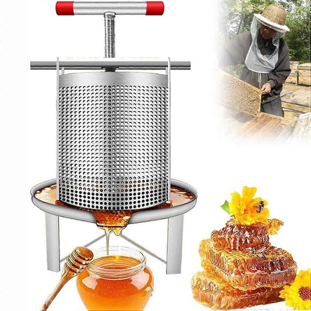 Manual Honey Separator Stainless Steel Manual Honey Press and Wax Press Household Honey Extraction Equipment Fruit Wine Press