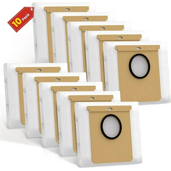 10 Pack Compatible with Eufy Replacement Dust Bags for Eufy 2.5L L60/L50 Series with Self-Empty Station, White