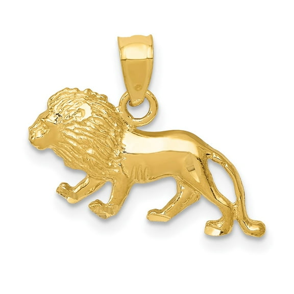 Finest Gold 10K Diamond-cut Lion Pendant