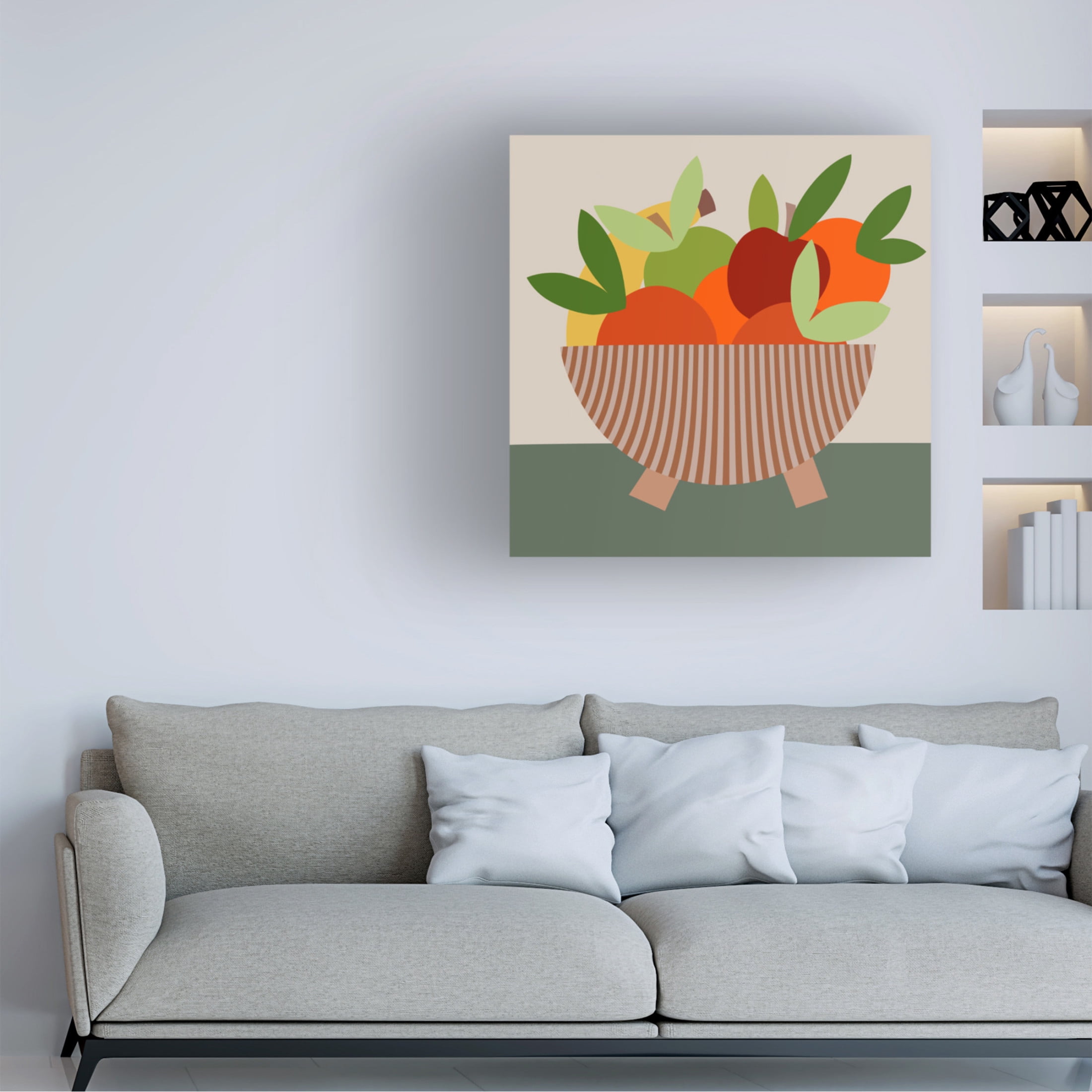 Trademark Fine Art Regina Moore Graphic Fruit Bowl I Canvas Wall Art