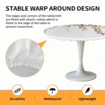 thumbnail image 6 of Eucalyptus Leaves Elastic Fitted Round Table Cover Brown Leaf Waterproof Outdoor Tablecloth for Holiday Party, Picnic, Patio & Dining Fits Tables Up to 45"-54", 6 of 8