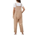 thumbnail image 5 of Coduop Women Sleeveless Bodysuit Jumpsuit Adjustable Strap Linen Overalls Bib Long Playsuit, 5 of 6
