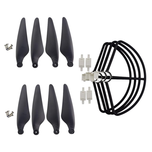 Hélice de avión perfke de cuatro ejes 8 piezas con Protector para Zino H117S Negro