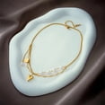 thumbnail image 3 of Zhuge Colgante de collar hecho a mano, collar de perlas de amor de doble capa de acero de titanio (oro), 3 of 5