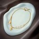 thumbnail image 3 of Granjero Gordo Collar con colgante hecho a mano adecuado para hombres y mujeres, collar de perlas de amor de doble capa de acero de titanio (oro), 3 of 5
