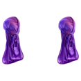 thumbnail image 2 of Guardurnaity Headwraps Estilos bohemios Durabilidad Sombrero de pirata de cola larga Estilo musulmán Cómodo Transpirable Cuidado del cabello violeta tamaño libre 2Conjunto, 2 of 6