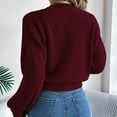 thumbnail image 5 of Fgnfyis Women Knit Sweater Long Sleeve Pullover Tunic Soft Warm Comfortable Loose Fit Fashion Top for Fall andWinter Red L, 5 of 7