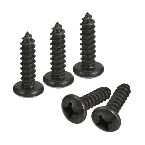 Uxcell 1/4 x 3/4" Tornillo autorroscante de cabeza plana Phillips, paquete de 25 tornillos de cabeza redonda de acero inoxidable 304 (negro)