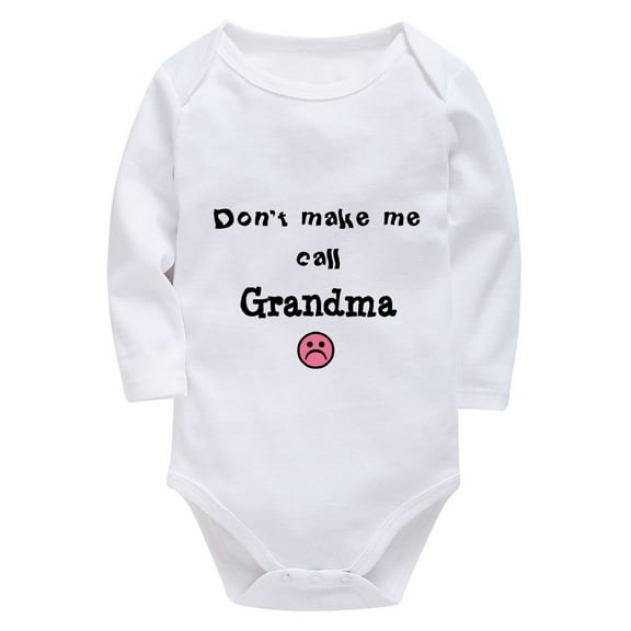 Don't Make Me Call Grandma New Born Outfit Long Sleeve Coming Home Outfit White Boy Clothes 0-3 Months