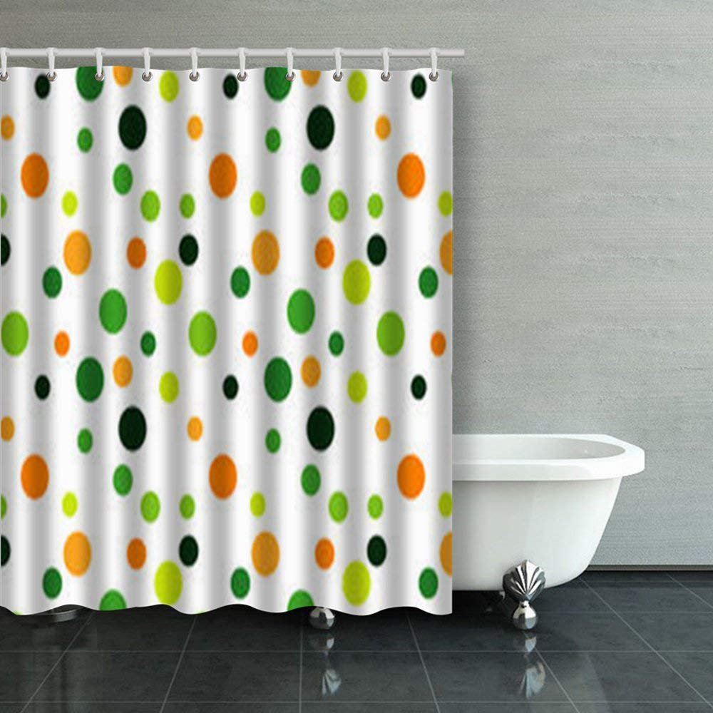 BPBOP Fresh Lemon Lime Orange Polka Dot Shower Curtains Bathroom