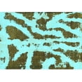 thumbnail image 1 of Ahgly Company Indoor Rectangle Abstract Light Blue Modern Area Rugs, 2' x 5', 1 of 4