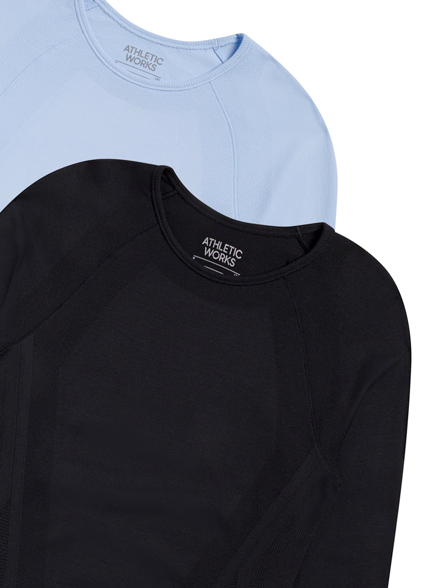 Athletic Works Girl's Active Long Sleeve Seamless Tee, 2-Pack, Sizes 4-18
