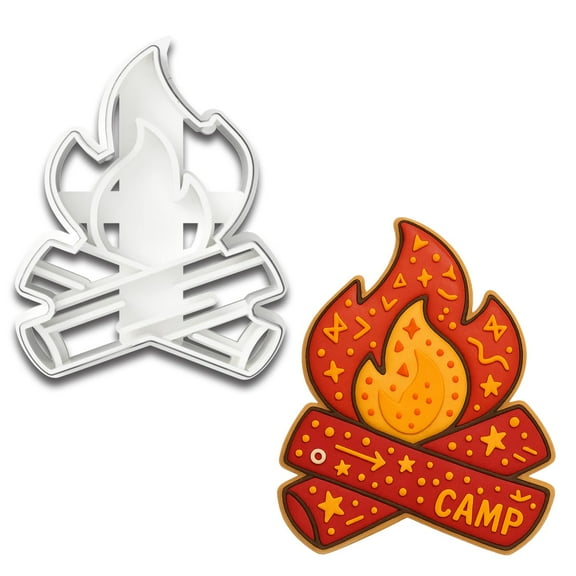 Campfire Cookie Cutter (4.25"x3.38") - Ideal for Outdoor and Adventure-Themed Baking (Random Color)