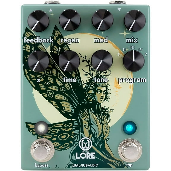 Walrus Audio Lore Reverse Soundscape Generator Delay/Reverb/Pitch/Modulation Effects Pedal Green