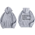 thumbnail image 2 of IROINNID Savings Hoodie for Women Letter Print Round Neck Long Sleeve Casual Hoodie Loose Fit Fall Warm Tops Basic Pullover,Gray, 2 of 5
