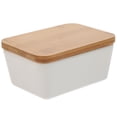 thumbnail image 4 of Butter Dish Container Plate Keeper Lid Cover Ceramic Wooden Box Covered Tray Bowl Porcelain Cheese Holder Dessert, 4 of 9