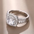 thumbnail image 4 of CNKOO Hollow Embossed Zircon Ring With Double Layer Super Sparkling Zircon Ring, 4 of 5