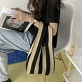 thumbnail image 6 of Vintage Stripes Pattern Bags Knitted Handbag Reusable Shopping Bags Tote Bag, 6 of 13