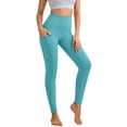 thumbnail image 3 of TGPMGRZ Leggings for Women Lifting High Waisted Elastic Yoga Pants Workout Leggings with Pockets Yoga Leggings for Sport Sky Blue Size M, 3 of 5