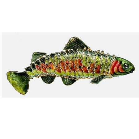 - Rainbow Trout Articulated Cloisonne Metal Christmas Tree Ornament Fish Fishing