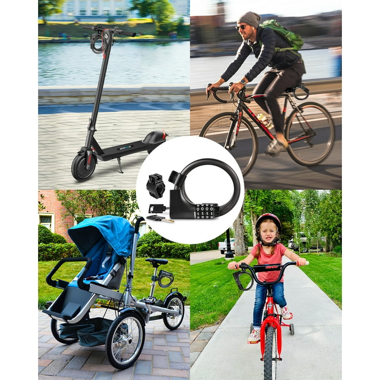 KEYSTP High Security Bike Lock Cable Combination Anti Theft Bicycle Lock Resettable Scooter Lock with Mounting Bracket Walmart