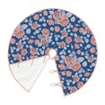 thumbnail image 3 of Salouo Rose Flowers Christmas Tree Skirt 36" Farmhouse Christmas Decorations Snowman Xmas Tree Skirt Tree Mat for Holiday Party Decor, 3 of 8