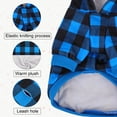 thumbnail image 3 of PUMYPOREITY Warm Fleece Lined Dog Coat for Small Medium Dogs, British Style Plaid Dog Hoodie with Leash Hole for Cold Weather/Winter/Christmas Dog Apparel Blue, 3 of 5