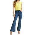 thumbnail image 3 of INSPIRE CHIC Women's Gingham Top Ruffle Shirt V Neck Cap Sleeve Plaid Blouse S Yellow, 3 of 7