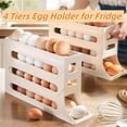 thumbnail image 4 of Egg Holder for Fridge, Eggs Dispenser Auto Rolling Egg Tray Storage 30 Egg Container Space-Saving Egg Roller for Refrigerator Kichen Cabinet (Color : White), 4 of 5