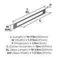 thumbnail image 5 of Amerock Medora 18 inch (457mm) Center-to-Center Rectangle Polished Chrome Appliance Pull Backplate, 5 of 6