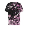 thumbnail image 4 of 2026 Summer Tops for Women V Neck Short Sleeve Vintage Floral Print Blouses Loose Fit Spring Lounge Shirts Going Out Tops Business Dressy Casual Outfits Airport Travel Vacation Outfits, 4 of 6