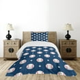 thumbnail image 4 of Ambesonne Sports Quilted Bedspread Set 2 Pcs, Baseball Stripes, Twin Size, Night Blue Red White, 4 of 5