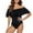 swimsuit 18#Black, variant on WAYUTE Womens One Piece Swimsuits 4 Layer Leak Proof Ruffle Solid Color Rash Guard Tummy Control Summer Beach Elegant Bathing Suit