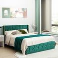 thumbnail image 4 of Costway Lit Plateforme Grand Capitonné avec Tête de Lit et Pied de Lit Réglables Moderne Vert, 4 of 10