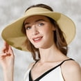 thumbnail image 4 of AURORA TRADE Foldable Straw Sun Visors for Women, Sun Protecetion Wide Brim Sun Hats Adjustable Roll Up Beach Hat, 4 of 7