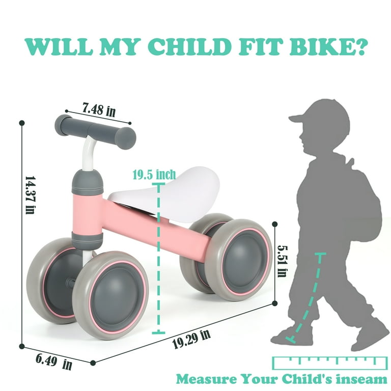 12 Inch Toddler Balance Bike For Kids 2-6 Years Old, Adjustable Seat