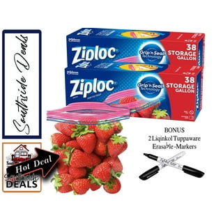Ziploc Freezer Half gallon Freezer Grip N' Seal Technology Tabs 4 X 40 Bags  Netcount 160 Bags, 160Count