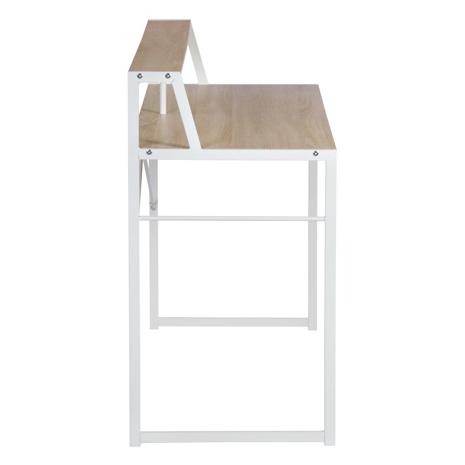 Kepooman Computer Desk, Home Office Writing Desk, Laptop Study Table Workstation, Retro Industrial Design, Stable Metal Frame, Wood Color Kepooman Computer Desk, Home Office Writing Desk, Laptop Study Table Workstation, Retro Industrial Design, Stable Metal Frame, Wood Color