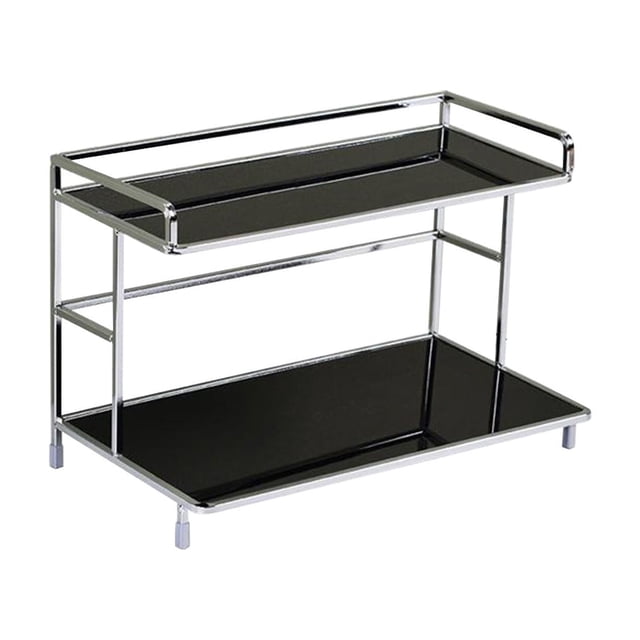 bbymog Bathroom Organizers and Storage Kitchen Tabletop Water Cup Rack Small Storage Rack Bathroom Cosmetics Storage Rack Bathroom and Toilet Workstation Acrylic Sheet Iron Rack Black