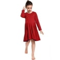 thumbnail image 6 of Arshiner Girls Long Sleeve Stretchy Dress A line Twirly Skater School Party Dress, 6 of 9