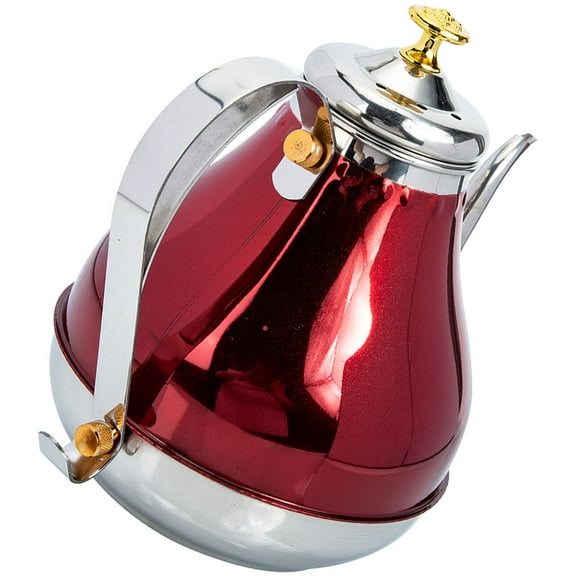 ifundom Red Stainless Steel Tea Kettle with Comfortable Handle for Home and Kitchen Use, Easy Pouring and Heating