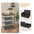 thumbnail image 5 of 3-Tier Fabric Nightstand with Metal Frame, Large Storage Dresser - Bedside Table, Entryway Organizer, 15x11x5.5" Drawers, 5 of 9